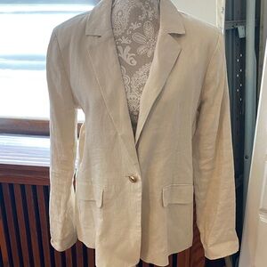 Michael kors Classic Women's Linen Single-Button Blazer - Cream